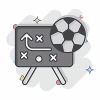 icône stratégie. en relation à Football symbole. bande dessinée style. Facile conception illustration vecteur
