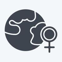 icône femmes journée. en relation à femme journée symbole. glyphe style. Facile conception illustration vecteur