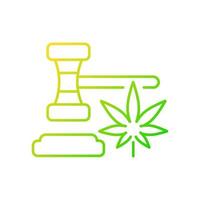 icône de vecteur linéaire dégradé de légalisation du cannabis. vente récréative légale. légalité de la marijuana. initiatives de réforme. symbole de couleur de ligne mince. pictogramme de style moderne. dessin de contour isolé de vecteur