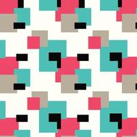 motif abstrait de fond de carrés. rose, cyan, noir et beige. fond abstrait mignon et assez. vecteur