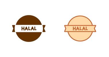 icône autocollant halal vecteur