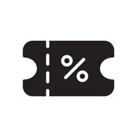 icône de glyphe de réduction de coupon vecteur