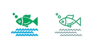 conception d'icône de poisson vecteur