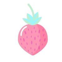 fraise naturelle douce de dessin animé dans des couleurs pastel. vecteur