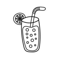 doodle cocktail dessiné à la main. vecteur