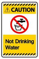 attention ne pas boire de l'eau signe vecteur
