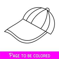 casquette amusante à colorier, le livre de coloriage pour les enfants d'âge préscolaire avec un niveau de jeu éducatif facile, moyen. vecteur