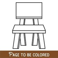 chaise amusante à colorier, le livre de coloriage pour les enfants d'âge préscolaire avec un niveau de jeu éducatif facile, moyen. vecteur