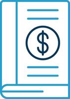 comptabilité livre ligne bleu deux Couleur icône vecteur