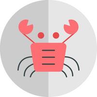 Crabe plat échelle icône vecteur