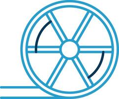 roue ligne bleu deux Couleur icône vecteur