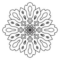 joli mandala. fleur doodle ronde ornementale isolée sur fond blanc. ornement décoratif géométrique dans un style oriental ethnique. vecteur