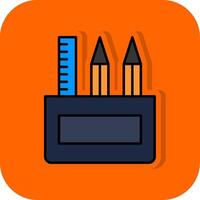 crayon Cas rempli Orange Contexte icône vecteur