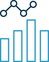 Les données une analyse ligne bleu deux Couleur icône vecteur