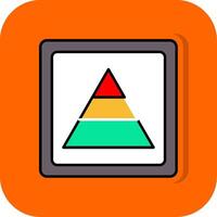 pyramide rempli Orange Contexte icône vecteur