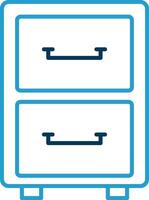remplissage cabinet ligne bleu deux Couleur icône vecteur