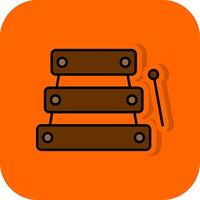 xylophone rempli Orange Contexte icône vecteur