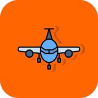 avion rempli Orange Contexte icône vecteur