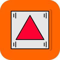 Triangle rempli Orange Contexte icône vecteur