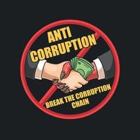 soutenir le mouvement anti-corruption vecteur