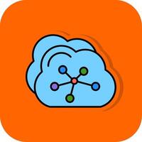 nuage rempli Orange Contexte icône vecteur