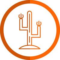 cactus ligne Orange cercle icône vecteur