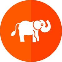 l'éléphant glyphe rouge cercle icône vecteur