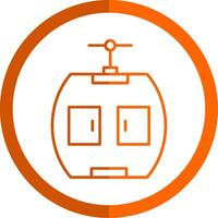 gondole ligne Orange cercle icône vecteur