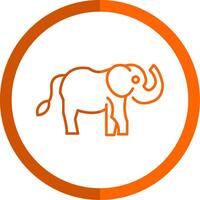 l'éléphant ligne Orange cercle icône vecteur