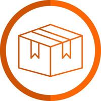 livraison boîte ligne Orange cercle icône vecteur