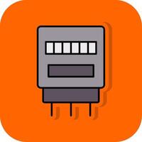 électrique compteur rempli Orange Contexte icône vecteur