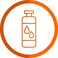 l'eau bouteille ligne Orange cercle icône vecteur