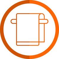 serviette ligne Orange cercle icône vecteur