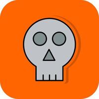 crâne rempli Orange Contexte icône vecteur