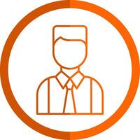 avatar ligne Orange cercle icône vecteur