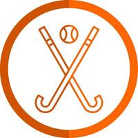 le hockey ligne Orange cercle icône vecteur