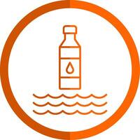 l'eau ligne Orange cercle icône vecteur