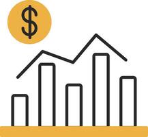 économie écorché rempli icône vecteur