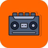 cassette enregistreur rempli Orange Contexte icône vecteur
