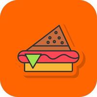 sandwich rempli Orange Contexte icône vecteur