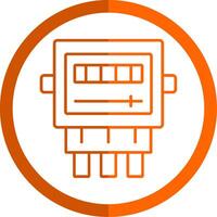 électrique mètre ligne Orange cercle icône vecteur