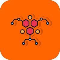 molécule rempli Orange Contexte icône vecteur