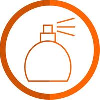 parfum bouteille ligne Orange cercle icône vecteur