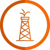 pétrole la tour ligne Orange cercle icône vecteur