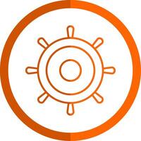 barre ligne Orange cercle icône vecteur
