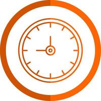 l'horloge ligne Orange cercle icône vecteur