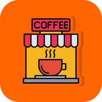 café rempli Orange Contexte icône vecteur