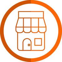 magasin ligne Orange cercle icône vecteur