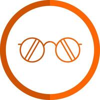 des lunettes de soleil ligne Orange cercle icône vecteur