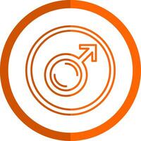 Masculin symbole ligne Orange cercle icône vecteur